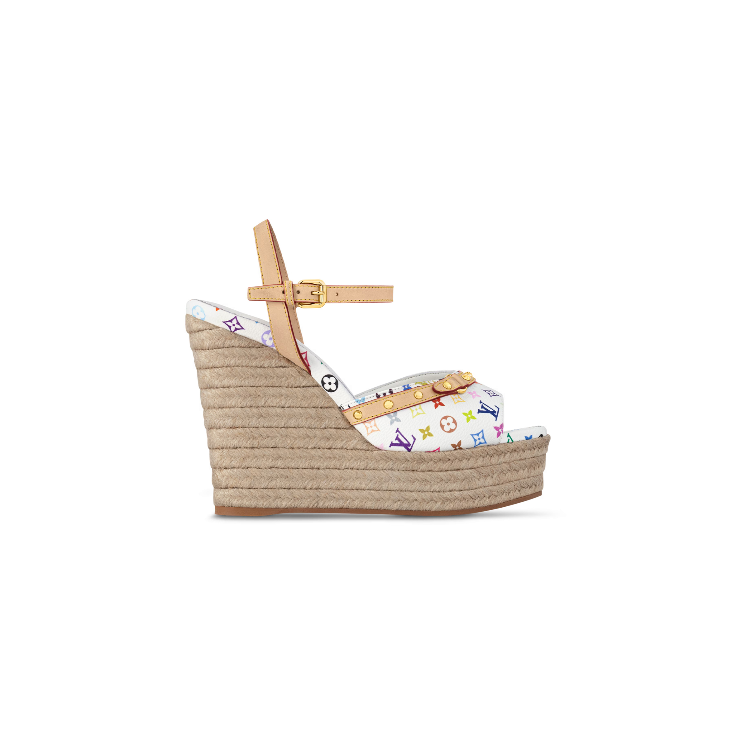 LOUIS VUITTON MURAKAMI LV X TM HELIOS WEDGE SANDAL 1AJMPH